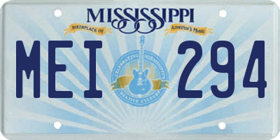 MS license plate MEI294