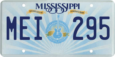 MS license plate MEI295