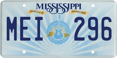 MS license plate MEI296