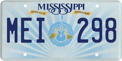 MS license plate MEI298