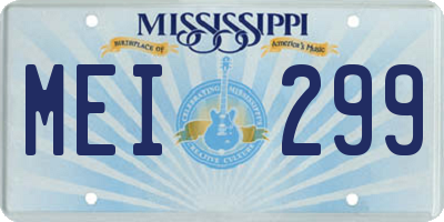 MS license plate MEI299