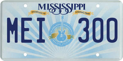 MS license plate MEI300