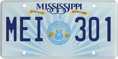 MS license plate MEI301