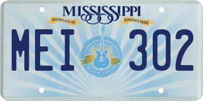 MS license plate MEI302