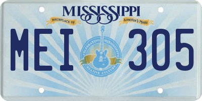 MS license plate MEI305