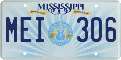 MS license plate MEI306