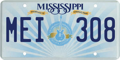 MS license plate MEI308