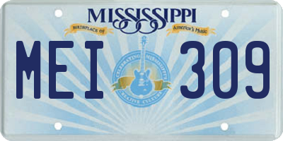 MS license plate MEI309
