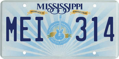 MS license plate MEI314