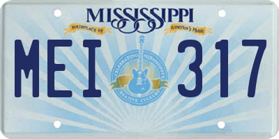 MS license plate MEI317
