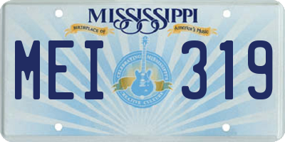 MS license plate MEI319