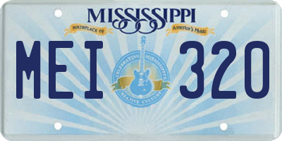 MS license plate MEI320