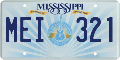MS license plate MEI321