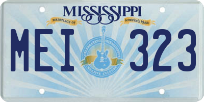 MS license plate MEI323