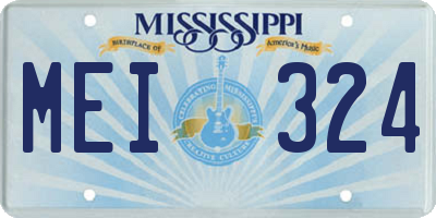 MS license plate MEI324