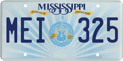 MS license plate MEI325