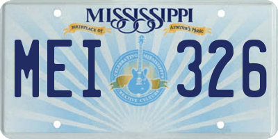 MS license plate MEI326