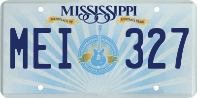 MS license plate MEI327