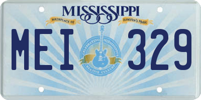 MS license plate MEI329