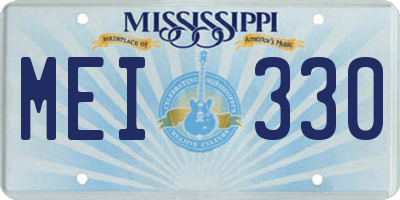 MS license plate MEI330