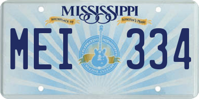MS license plate MEI334