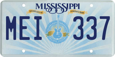 MS license plate MEI337