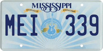 MS license plate MEI339