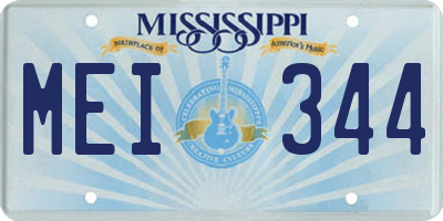 MS license plate MEI344