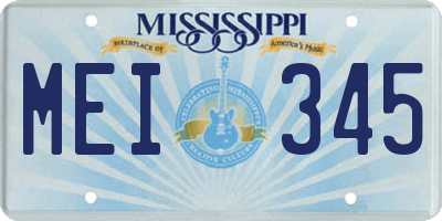 MS license plate MEI345