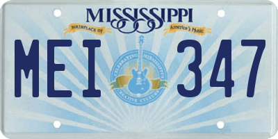 MS license plate MEI347