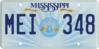 MS license plate MEI348