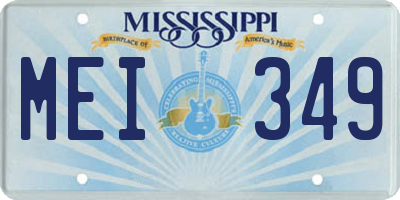 MS license plate MEI349