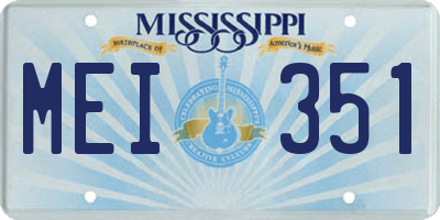 MS license plate MEI351