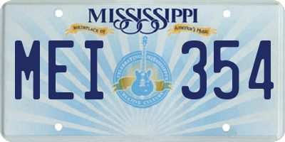 MS license plate MEI354