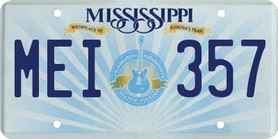MS license plate MEI357