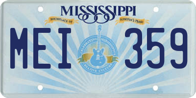 MS license plate MEI359