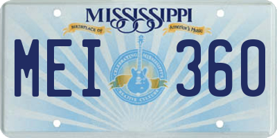 MS license plate MEI360