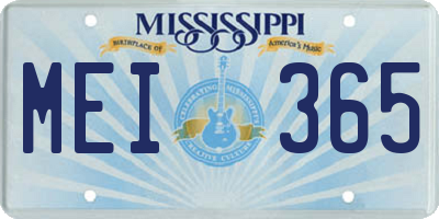 MS license plate MEI365