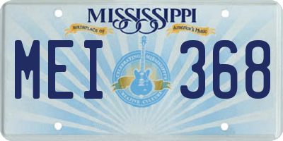 MS license plate MEI368