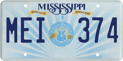 MS license plate MEI374