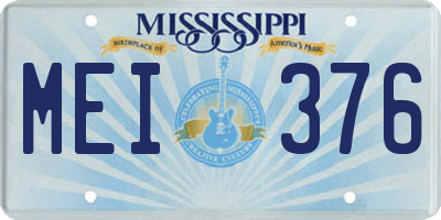 MS license plate MEI376