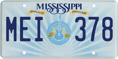 MS license plate MEI378