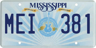 MS license plate MEI381