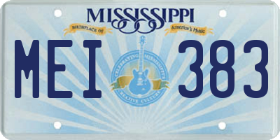 MS license plate MEI383