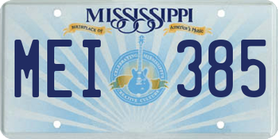 MS license plate MEI385