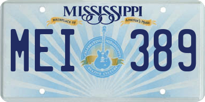 MS license plate MEI389