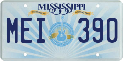 MS license plate MEI390
