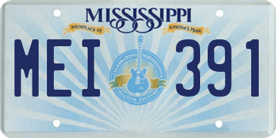 MS license plate MEI391