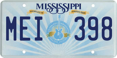 MS license plate MEI398
