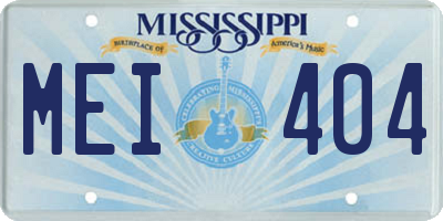 MS license plate MEI404